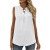 Cross-Border European and American Women's Clothing Amazon Spring and Summer New Pure Color Chiffon Shirt Loose V-neck Pullover Sleeveless Top Vest