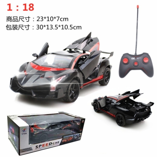 1：18 one-click three-door five-way remote control car children‘s toy car model electric wireless remote control drift racing car