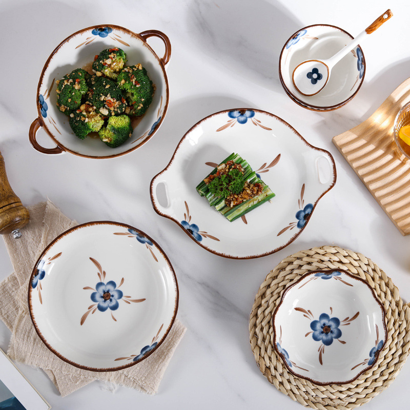 北欧简约ins风 盘子菜盘家用网红碟子碗碟套装西餐盘