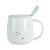 Cartoon Ceramic Cup Large-Capacity Water Cup Mug Simple Couple Cup With Cover Spoon Coffee Cup Milk Cup Tea Cup
