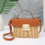 New Women's Bag Rattan Weave Bag Handbag Messenger Bag Simple Contrast Color Hand-Woven Women's Small Satchel Supply