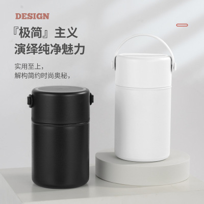 Capacity Stainless Steel Braised Cup Double-Layer Vacuum Stewing Pot 850ml Insulated Lunch Box Stewpot Custom Lettering