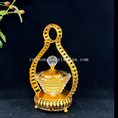 Hot Selling Online Store Multiple 2022 Simple Glass Metal Censer Set Transparent Crystal Incense Burner Bakuoor