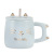 Cute Couple Cat Mug with Cover Spoon Office Good-looking Cup Girls' Home Ceramic Coffee Cup