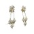New Glazed Flower Sansheng III Earrings Sterling Silver Needle Temperament Wild Exquisite Transparent Shiny High-End