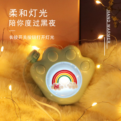 New Cute Claw Hand Warmer Hot Sale Rainbow Hand-Shaped Brush Heating Pad USB Charging Winter Portable Hand Warmer Heating Cake