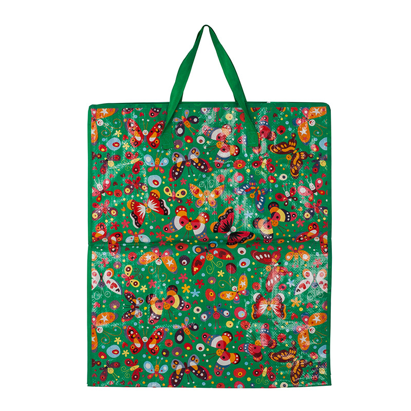 彩色覆膜编织手提袋搬家整理购物收纳袋防泼水行李袋手提打包袋