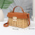 New Women's Bag Rattan Weave Bag Handbag Messenger Bag Simple Contrast Color Hand-Woven Women's Small Satchel Supply