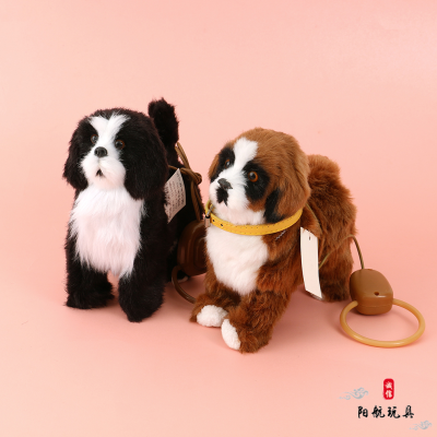 Factory Store Foreign Trade Simulation Electric Dog Toy Leash Plush Doll Dog Walking Call E-Dog Pet Dog Wholesale