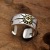 Thai Silver Trendy Men's Ring High Bridge Inlaid Copper Flying Eagle Ray Totem Mark Open Men's and Women's Simple Ring