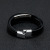 Woven Men's Leather Bracelet Fashion Stainless Steel Light Plate Leather Strap Bracelet Alloy Magnetic Snap Jewelry