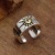 Thai Silver Trendy Men's Ring High Bridge Inlaid Copper Flying Eagle Ray Totem Mark Open Men's and Women's Simple Ring