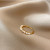 [Real Gold Plating] Korean Dongdaemun New Shell Pearls Zircon Adjustable Ring Fashion Flower Flow Index Finger Ring