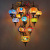 Ethnic Style Chandelier Features Restaurant and Cafe Vintage Handmade Glass Turkish Chandelier for Hotel Duplex Building