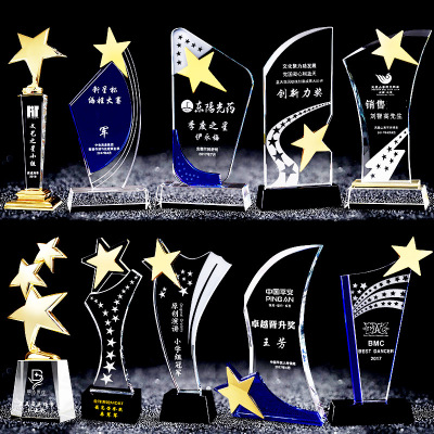 Crystal Trophy Creative Customized Love Volunteer Children Medal Licensing Authority Glass Honor Souvenir