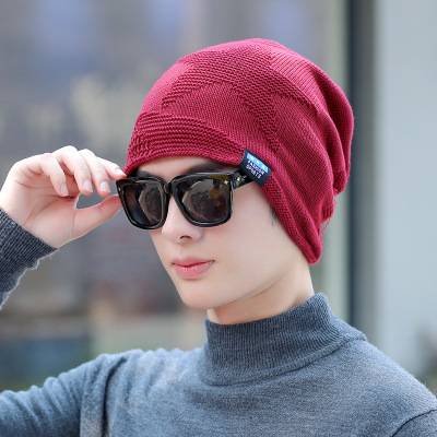 Autumn Five-Pointed Star Toque Personality Trend Knitting Sleeve Cap Thermal and Windproof Wool Hat Factory Direct Sales