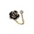 Korean Dongdaemun Black Camellia Micro Inlaid Zircon Open Ring Women's High-Grade Light Luxury Gentle Temperament Ring