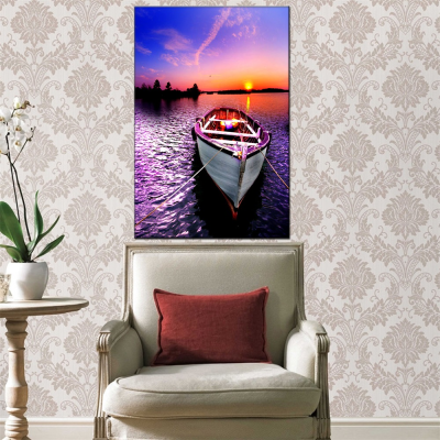 Sea View Smooth Sailing Corridor Decoration Oil Painting Mountains and Rivers Background Painting Simple Style Living Room Mural Bedroom Sofa Hanging Painting