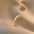 [Real Gold Plating] Korean Dongdaemun New Shell Pearls Zircon Adjustable Ring Fashion Flower Flow Index Finger Ring