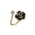 Korean Dongdaemun Black Camellia Micro Inlaid Zircon Open Ring Women's High-Grade Light Luxury Gentle Temperament Ring