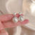 Love Heart Earrings Korean Flower Pearl Red Earrings Autumn and Winter Temperament Silver Ear Studs Wholesale Earrings