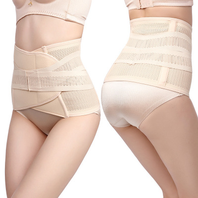 Women's Postpartum Body Shaping High Waist Belly Band Velcro Plastic Belly Reinforced Double Belt Breathable Belly Control Body Corset