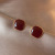 Love Heart Earrings Korean Flower Pearl Red Earrings Autumn and Winter Temperament Silver Ear Studs Wholesale Earrings