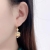 2022 New Opal Lock of Good Wishes Earrings Diamond Ear Hook Women's Korean-Style Simple All-Match Vintage Earrings Necklace Fashion
