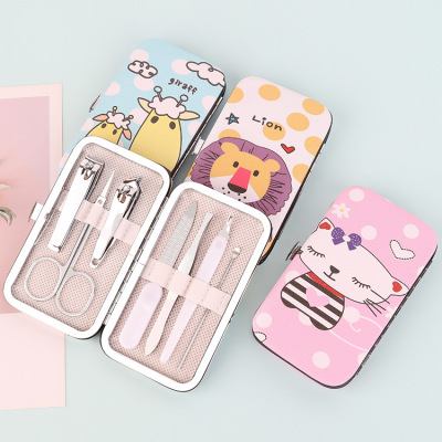 Creative Cartoon Nail Clippers Suit 7-Piece Set Nail Clippers Nail Scissor Set Student Gift Manicure Manicure Implement