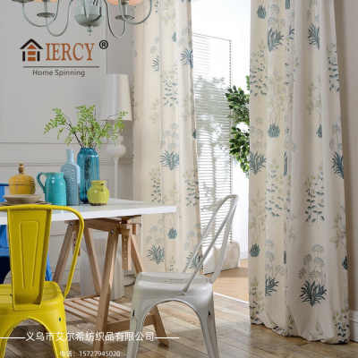 Spot Factory Direct Supply Curtain Modern Pastoral American Polyester Cotton Printed Shading Curtain Fabric Window Screen