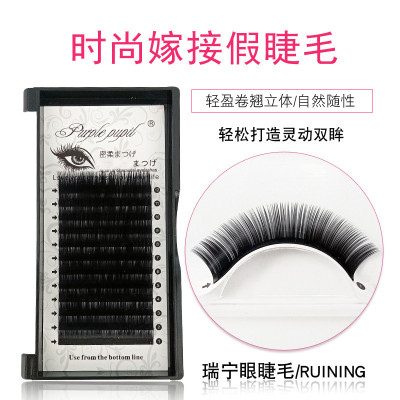 False Eyelashes 0.07 Thick Grafting Soft Natural Plant Eyelashes round Hair Factory Wholesale