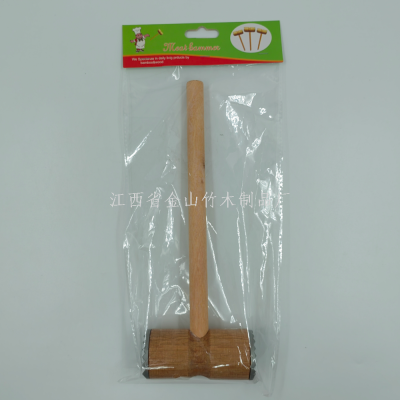 Factory Direct Sales Double-Sided Meat Tenderiser Steak Hammer Grilled Hammer Bamboo Steak Tool Bamboo Tableware