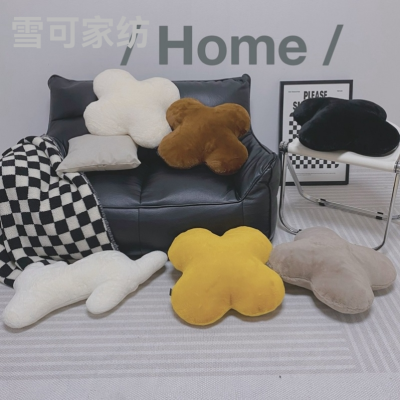 Nordic Instagram Style Three-Dimensional Geometric Shaped Art Cat Plush Soft Pillow Five-Color Flower Bed & Breakfast Backrest Cushion