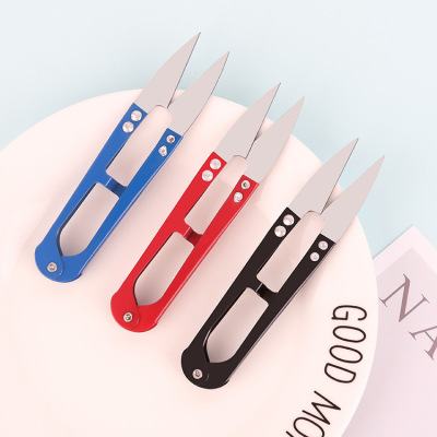 U-Shaped Small Scissors Factory Wholesale Household Color Sewing Thread End Scissors Tailor Clothing Cross Stitch Spring Scissors