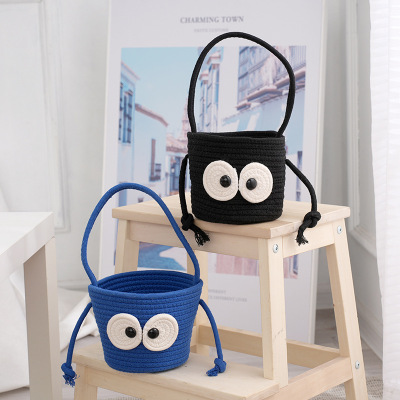 Trendy Women's Bags Briquette Handbag Cute Cotton String Woven Cabas Baby Diaper Bag Vegetable Basket Bag