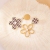 Korean Style Houndstooth Flower 925 Silver Pin Earrings 2022 New Brown Asymmetric Ear Studs Earrings for Women Fashion