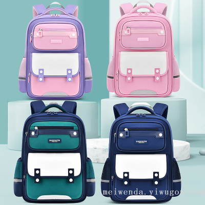 2022 Fashion British Style Student 1-6 Grade Large Capacity Backpack Schoolbag One Piece Dropshipping