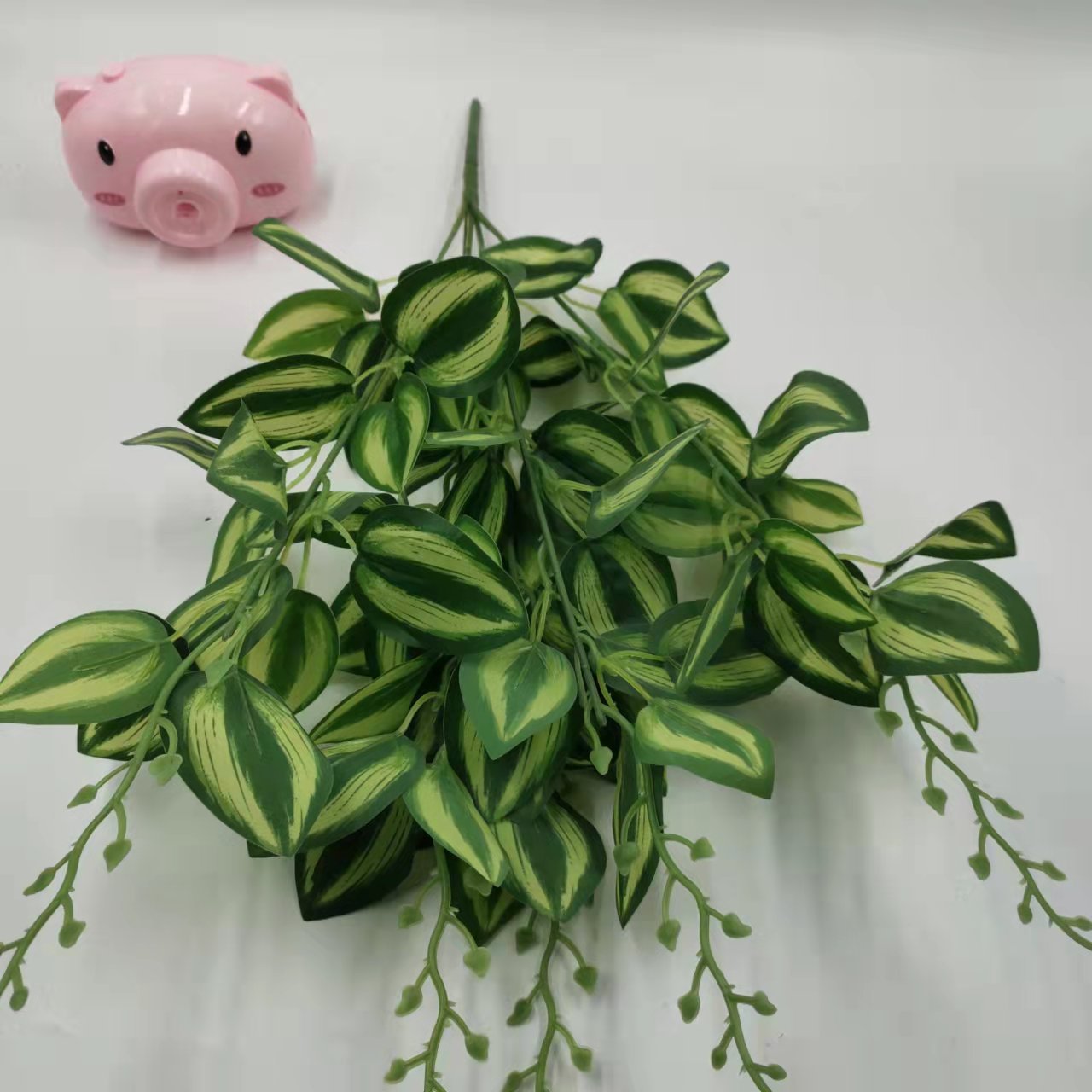 外贸仿真花婚庆仿真花单束胶绿萝手捧假花客厅装饰摆件餐桌绢花艺