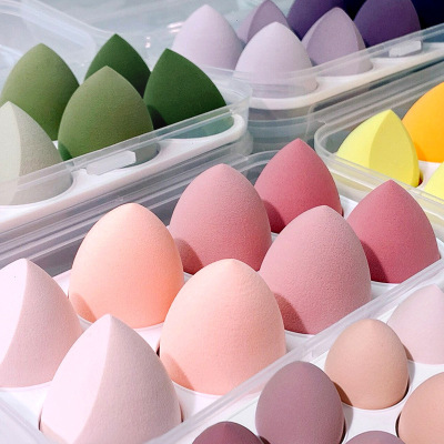 Very Soft Foam Wet and Dry Dual-Use Cosmetic Egg Beauty Blender Beauty Blender 8 Powder Puff Set Factory Foreign Trade Wholesale
