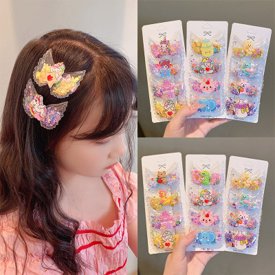 Angel Wings Quicksand Barrettes Summer Child Girl Cute Side Briefcase Edge Does Not Hurt Hair New Hair Accessories Headdress