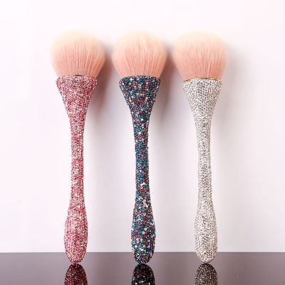 Diamond-Embedded Small Waist New Face Powder Makeup Brush Oversized Single Spot Goblet Blush Brush Beauty Tools