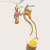 and America Cross Border New Asymmetric Cute Little Elephant Balloon Earrings Personalized Glass Ball Long Earrings