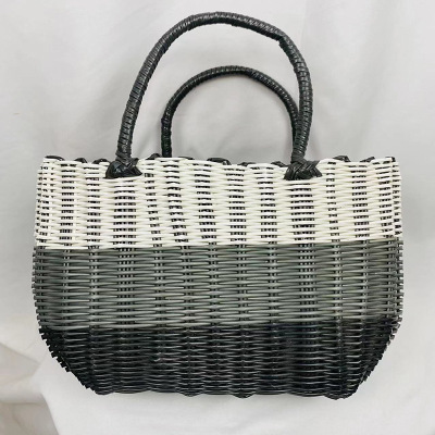 Women's Bag Home Storage Basket Shopping Basket Imitation Rattan Handbag Basket Vegetable Basket One Piece Dropshipping