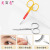 Manufacturer 2.0 Thickness Stainless Steel Eyebrow Blade Small Scissors Eyebrow Nose Hair Tea Bag Beard Pointed Beauty Scissors Packaging