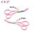 Color Beauty Scissors Stainless Steel Eyebrow Scissors with Comb Color Titanium Trimming Eyebrow Trimming Makeup Tools Comb Boxed