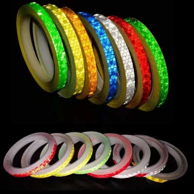 1 Cmx8m Reflective Stripe Fluorescent Bicycle Motorcycle Reflective Bumper Stickers Safety Warning Tape Bicycle Decoration