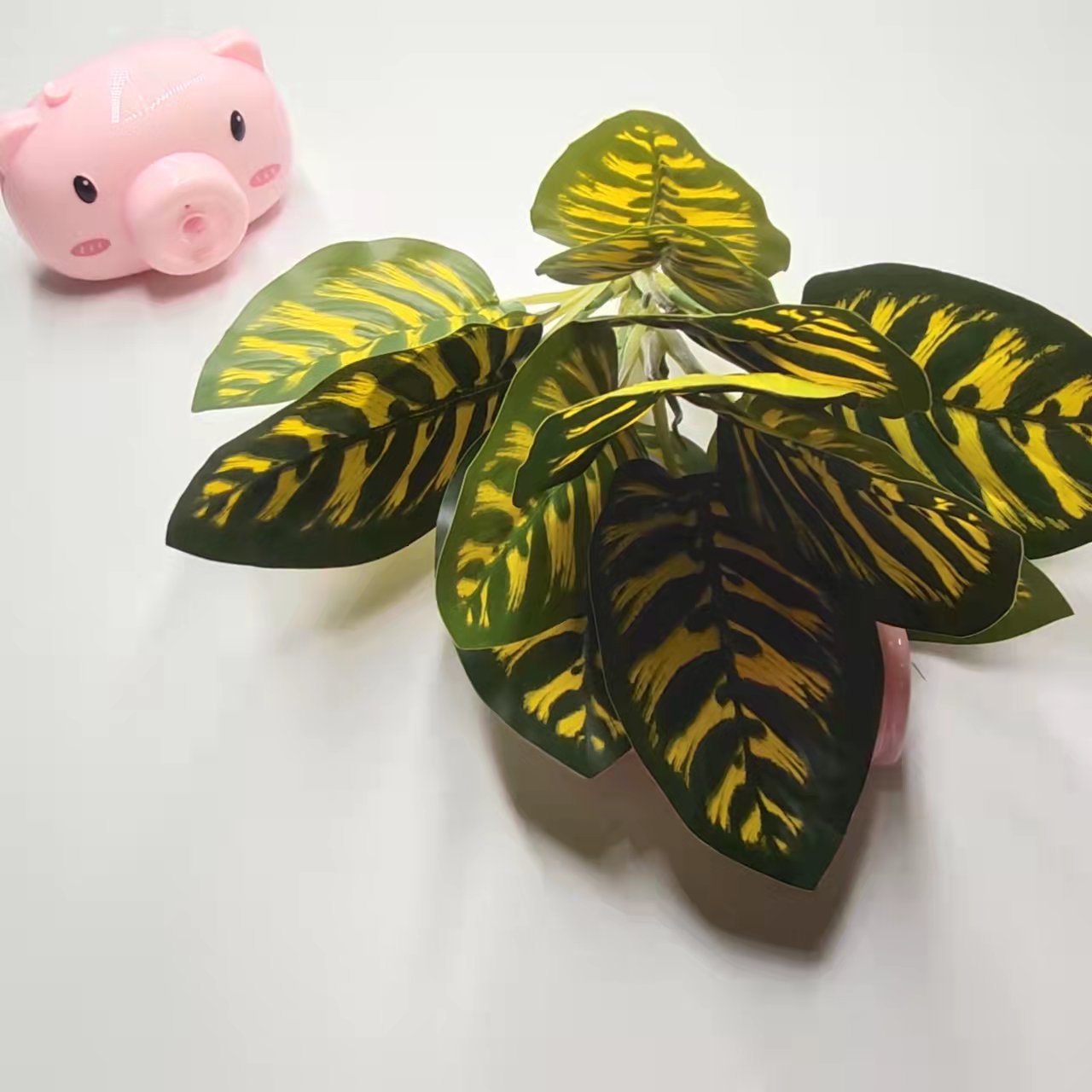 外贸仿真花婚庆装饰用品单束18叶绿萝手捧假花客厅装饰摆件餐桌绢