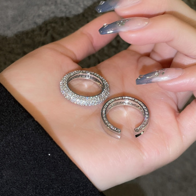 Zircon Ring Ins Niche Personality Design Sense Index Finger Ring Fashionable Temperamental All-Match Bracelet for Women