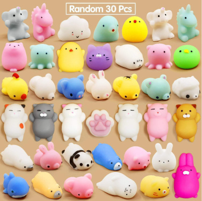 Cross-Border Tuanzi Squeezing Toy 50 PCs Cute Pet Tuanzi Student Gifts 30 PCs Animal Squeezing Toy TPR Soft Glue