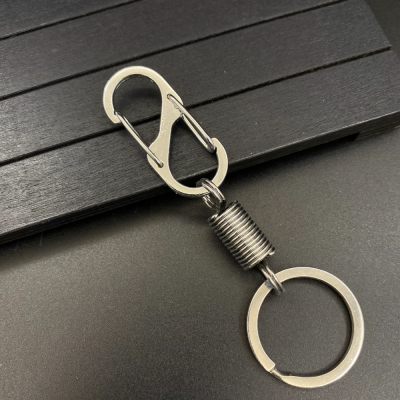 Linshi 316 Keychain Alloy Spring Key Ring Simple Double Ring Small Buckle Cross-Border Southeast Asia Africa Hot Sale Products